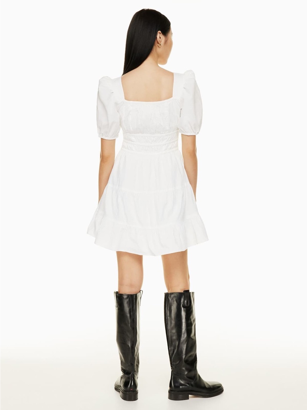 Sunday Best Martine Poplin Short-sleeve Dress, White, Size Medium - Picture 5 of 13